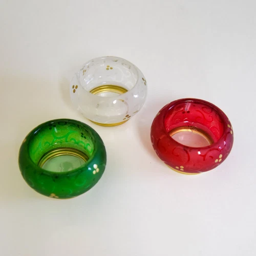 Retired PartyLite Festive Flair Tealight Holder Trio New In Box - photo 4