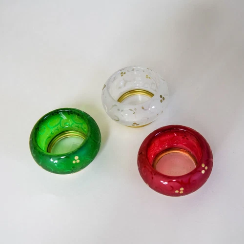 Retired PartyLite Festive Flair Tealight Holder Trio New In Box - photo 5