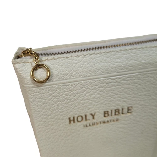 Vintage HOLY BIBLE KJV 1950's Junior Gift World Bible White - photo 2