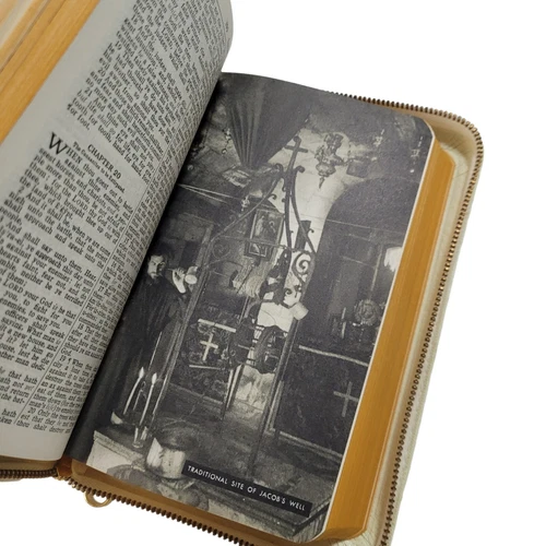 Vintage HOLY BIBLE KJV 1950's Junior Gift World Bible White - photo 4