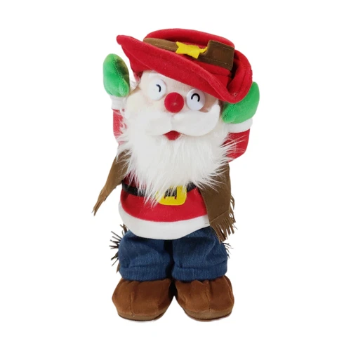 Vintage Singing Dancing Cowboy Santa - Hands Up, Working!