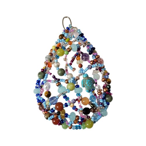 Vintage Hand Made Bulky Beaded Pendant