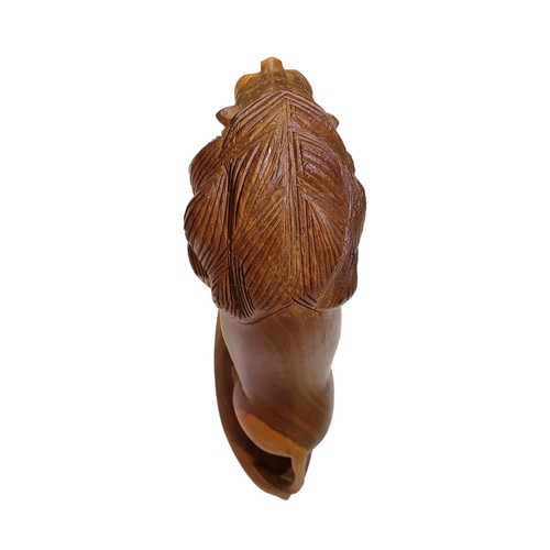 Hand Carved Teak Wood Lion Sculpture - Mid Century Modern - photo 5