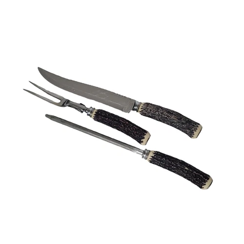 Vintage MCM Debonair Carving Set & 6 Steak Knives - photo 3