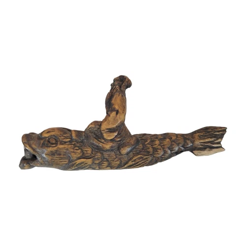 Vintage Miniature Hand Carved Wooden Keyring