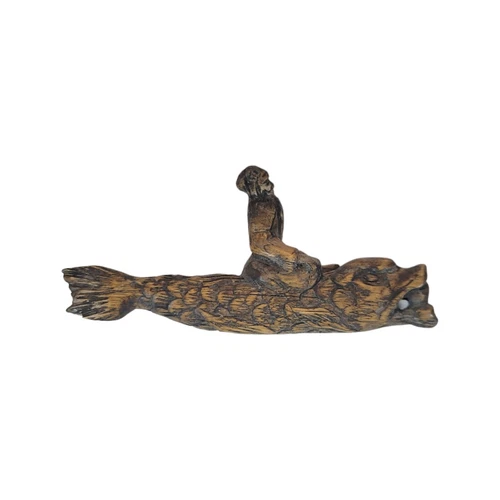 Vintage Miniature Hand Carved Wooden Keyring - photo 2