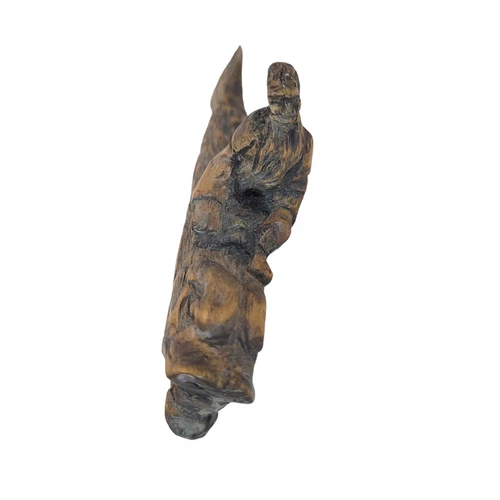 Vintage Miniature Hand Carved Wooden Keyring - photo 3