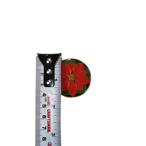 Hallmark Christmas Lapel Brooch Pin Poinsettia SIGNED Enamel 90s - photo 3