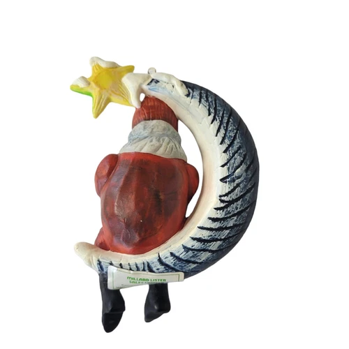 Christmas Ornament Vintage Santa Moon