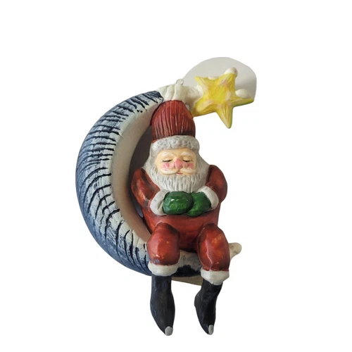 Christmas Ornament Vintage Santa Moon - photo 3