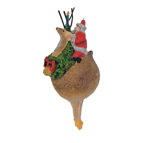 Christmas Ornament Vintage Santa Moon Deer - photo 2