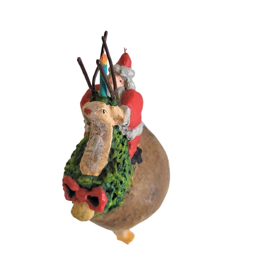 Christmas Ornament Vintage Santa Moon Deer - photo 3