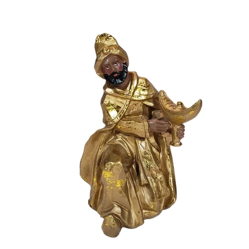 Vintage Ceramic Nativity Figures Gold Patina Christmas - photo 3