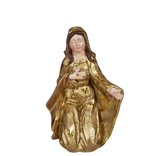 Vintage Ceramic Nativity Figures Gold Patina Christmas - photo 5
