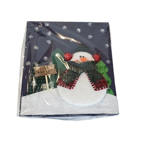 Christmas Holiday Snowman Ornaments Hand Crafted Plush Vintage