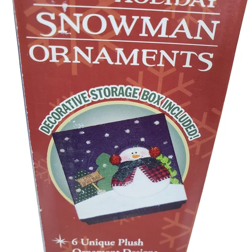 Christmas Holiday Snowman Ornaments Hand Crafted Plush Vintage - photo 4