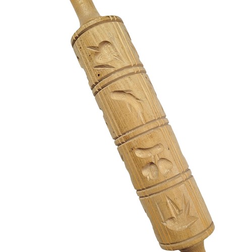 Vintage Springerle Cookie Mold Carved Wooden Rolling Pin - photo 2
