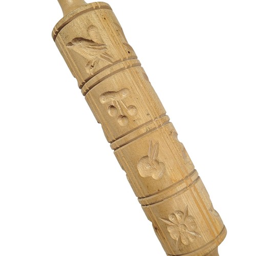 Vintage Springerle Cookie Mold Carved Wooden Rolling Pin - photo 3