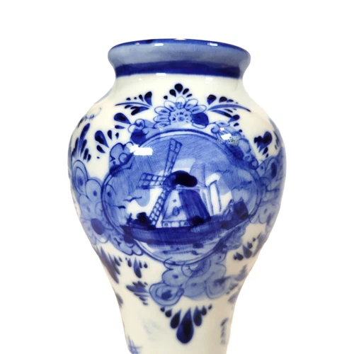 Vintage Dutch Delft Blue Hand Painted Vase - photo 4