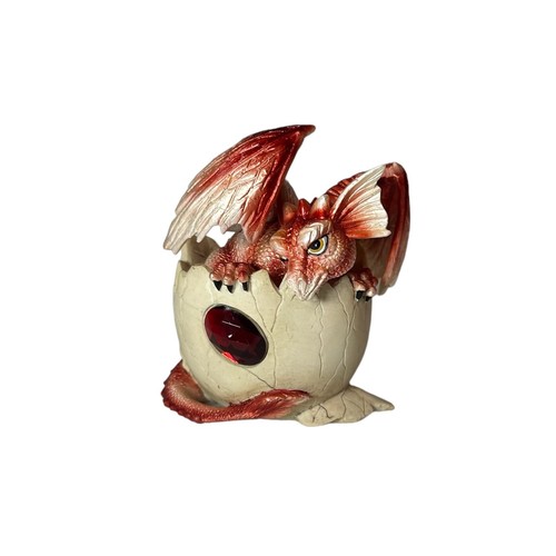 Zemeno January Birthstone Dragon in Egg Shell 4" Faux Ruby