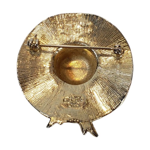 Vintage Signed Michele Lynn Gold Tone Hat Brooch - photo 2