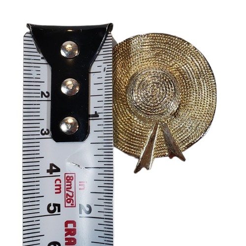 Vintage Signed Michele Lynn Gold Tone Hat Brooch - photo 4