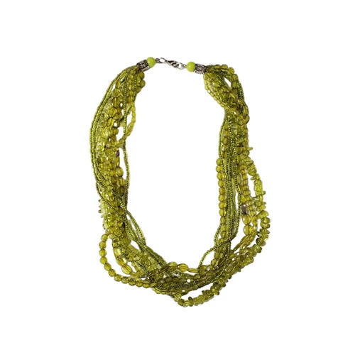Vintage Beaded Necklace Avocado Green