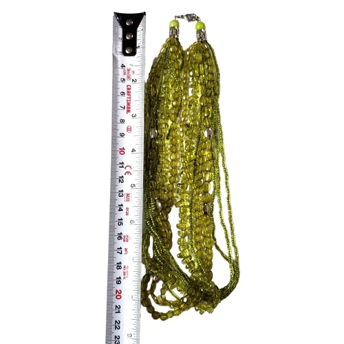Vintage Beaded Necklace Avocado Green - photo 3
