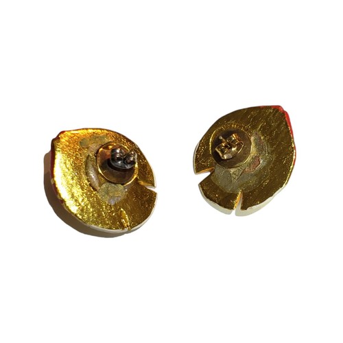 Vintage Wooden Gold Fish Earrings - photo 2