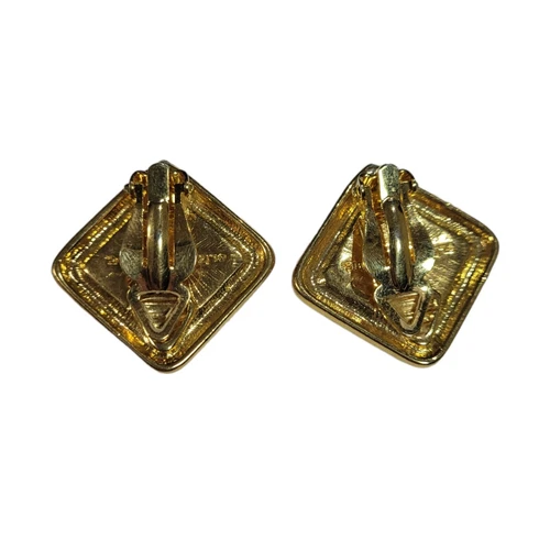 Vintage Liz Claiborne Clip Earrings Faux Pearl Square - photo 2