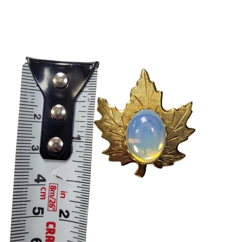 Vintage Maple Leaf Jelly Belly Style Gold Tone Pin Brooch - photo 2