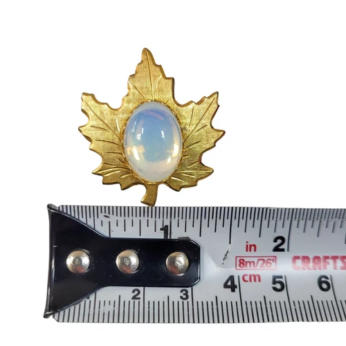 Vintage Maple Leaf Jelly Belly Style Gold Tone Pin Brooch - photo 3