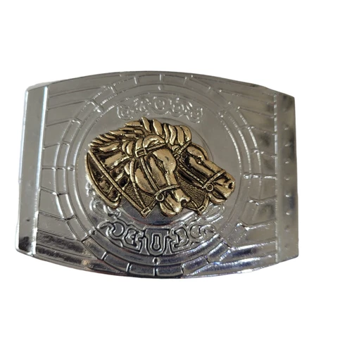 Vintage Western Belt Buckle Horse Silver / Gold Color