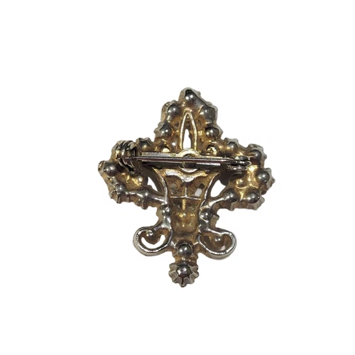 Antique Pearl Fleur de Lys Pin Brooch (4 pearls missing) - photo 2