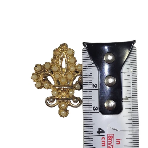 Antique Pearl Fleur de Lys Pin Brooch (4 pearls missing) - photo 4