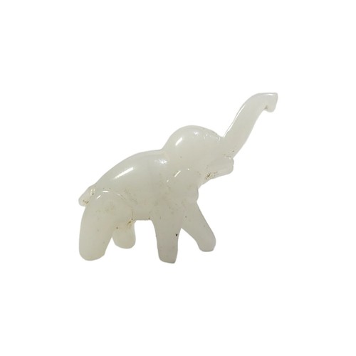 Vintage Miniature Hand Carved Milkglass Elephant Figurine - photo 2