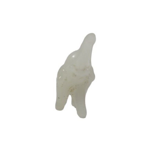 Vintage Miniature Hand Carved Milkglass Elephant Figurine - photo 3