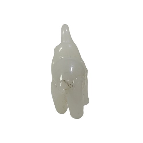 Vintage Miniature Hand Carved Milkglass Elephant Figurine - photo 4