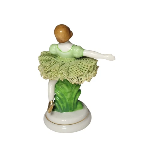 Vintage Japan Porcelain Lace Green Ballerina Figurine - photo 4
