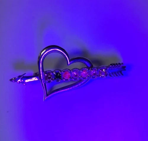 Vintage Arrow Double Heart Brooch - photo 2