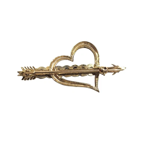 Vintage Arrow Double Heart Brooch - photo 4