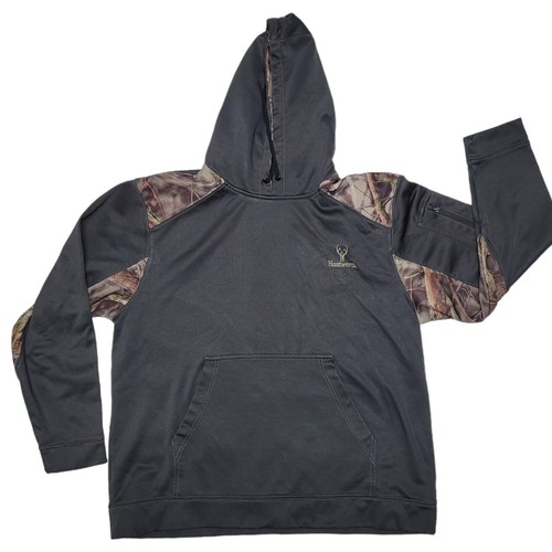 Huntworth Hoodie Men L Black Gray Brown Camo