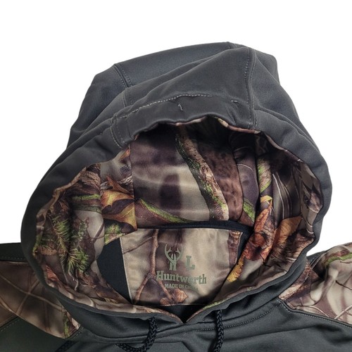 Huntworth Hoodie Men L Black Gray Brown Camo - photo 4