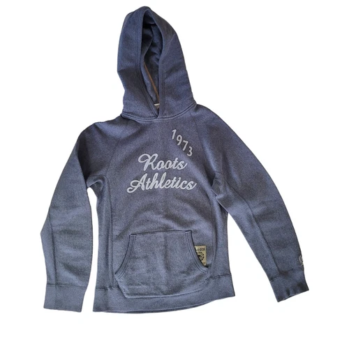 Roots Athletic Canada Gray Pullover Pockets Hoodie Size XS