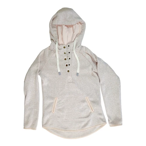 NEW THREAD + SUPPLY Light Pink Marled Fleece Jacket Hoodie Size - photo 3