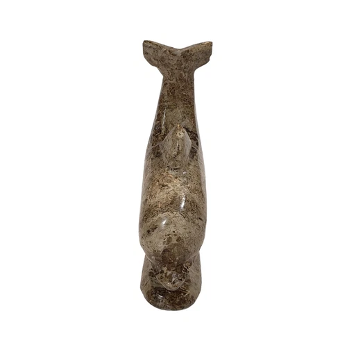 Vintage Hand CARVED Granite Stone Dolphin Sculpture - photo 2