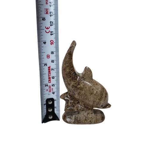 Vintage Hand CARVED Granite Stone Dolphin Sculpture - photo 5