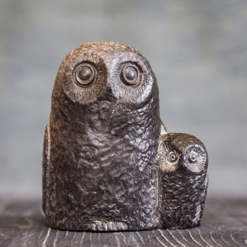 Wolf Original Mama & Baby Owl Soapstone Figurines - Canada