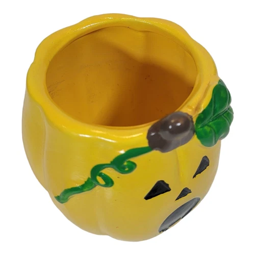 Vintage Bloom Rite Halloween Pumpkin Ceramic Planter - photo 3