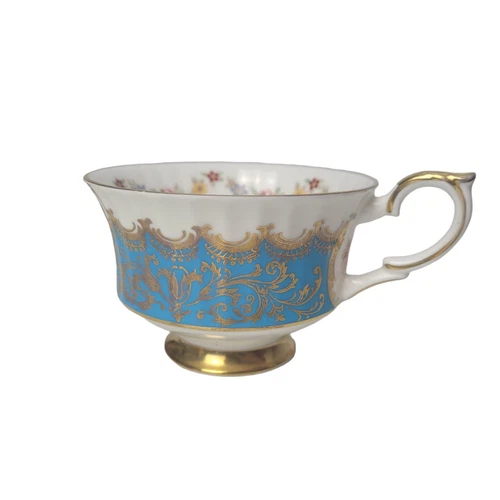 Paragon Bone China Tea Cup - Pembroke Blue Floral Gold